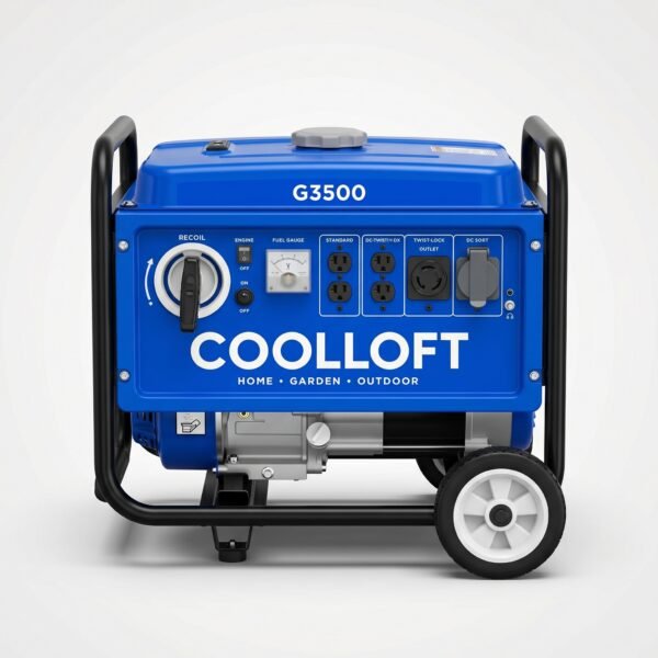 Coolloft G3500 3500W Portable Generator, Gas Powered, Manual Start