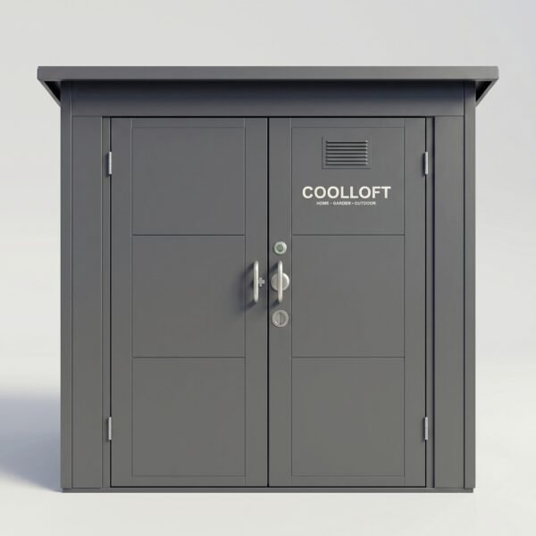 Coolloft 8x6 Outdoor Storage Shed, Weather-Resistant Metal, Double Door